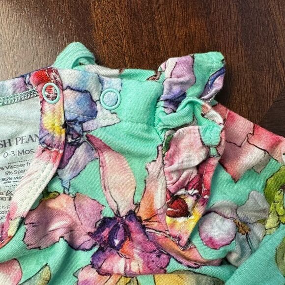 Posh Peanut Long Sleeve Ruffled Bubble Romper - Floral - 0-3M - Picture 7 of 10